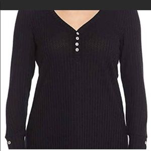 Chaser Black Long Sleeve Waffle Knit Thermal Shirt